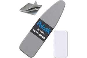 Ironing Board Cover and Pad, Silicone Coated Resists Scorching and Staining Ironing Board Pads with Drawstring，15"x54"