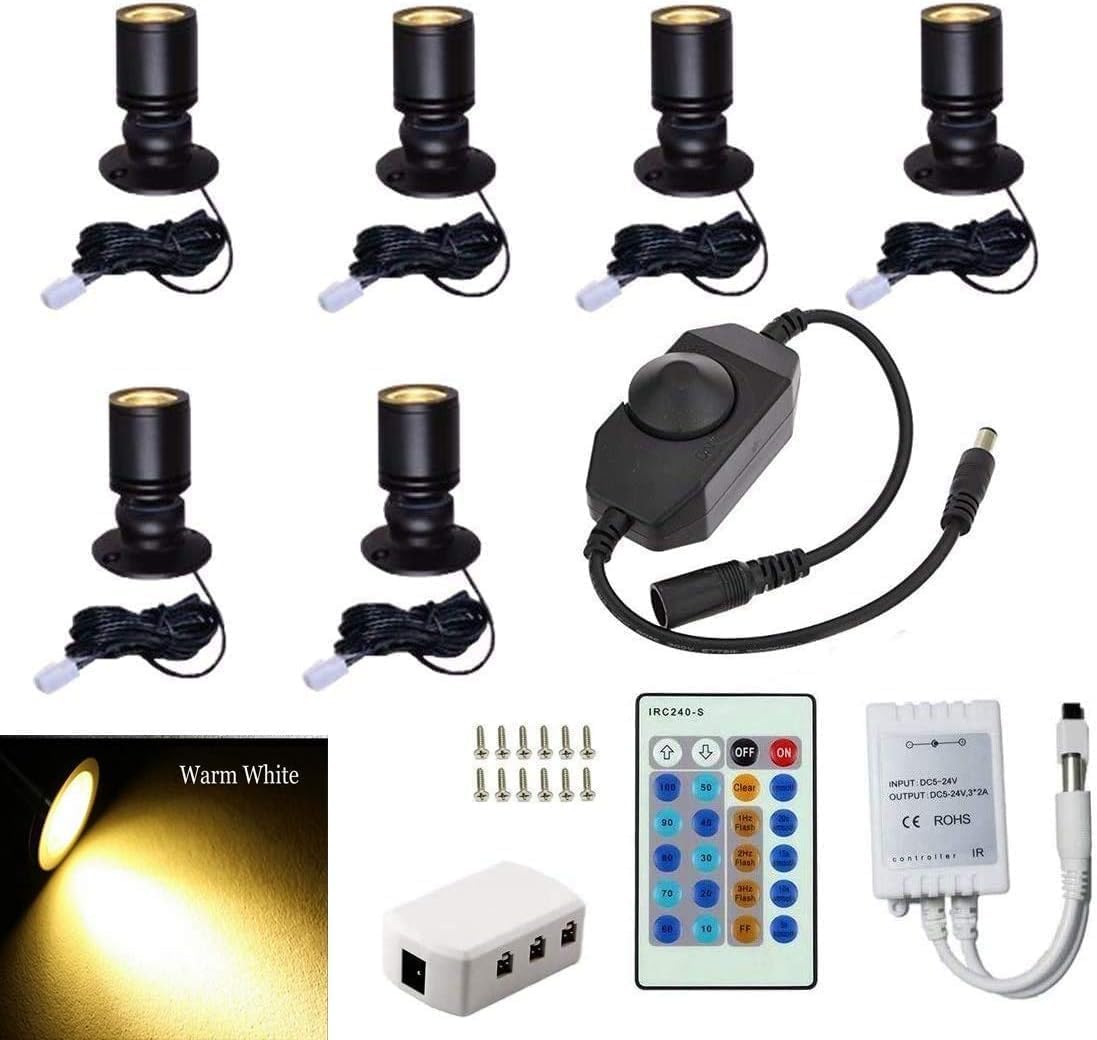 LED Mini Spot Lights Jewelry Cabinet Lamp Dimmable LED Spotlight Spot Lights Display Shelves Under Cabinet for Home Hotel and Jewelry Store Decoration Warm White Light 3000K (Warm White Light)