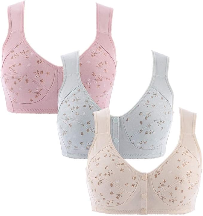 MiddleAged Elder Woman Thin Padded Post Surgery Yoga Everyday Bra