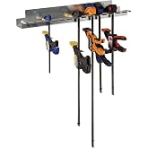Quick-Release Bar Clamp Rack &ndash; Tool Storage Rack Holds 15 Bar Clamps - Sturdy Galvanized Steel Bar Clamp Rack - 24-3/8" Long Clamp Rack Woodworking Drilled 16" on Center for Mounting to Wall Studs