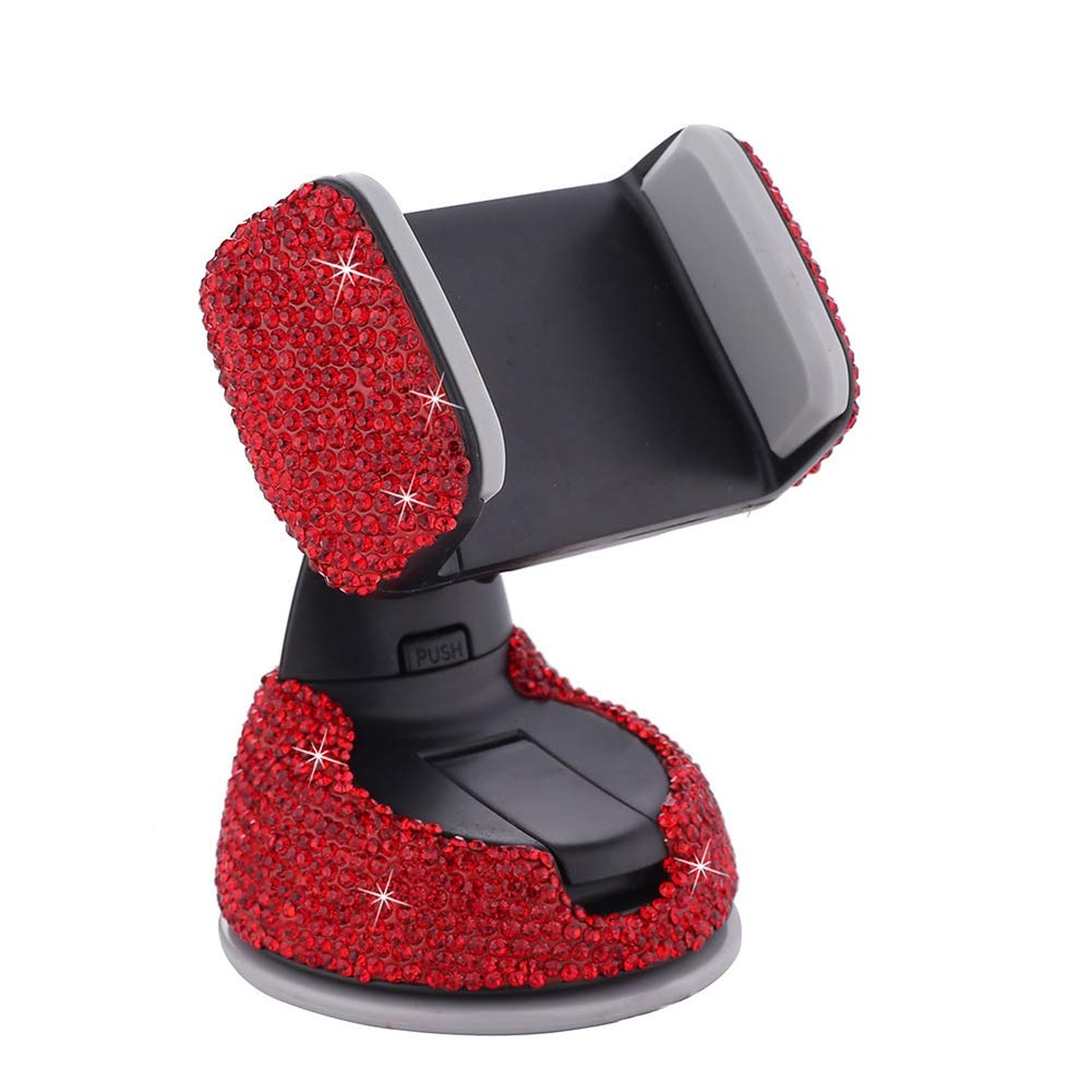 Boyfriend Cardig Crystal Car Phone Mount Stand Suction Holder Rhinestone Glitter Universal Air Vent 360 Degree Adjustable Windshield Dashboard Accessories for iPhone Android Cellphone