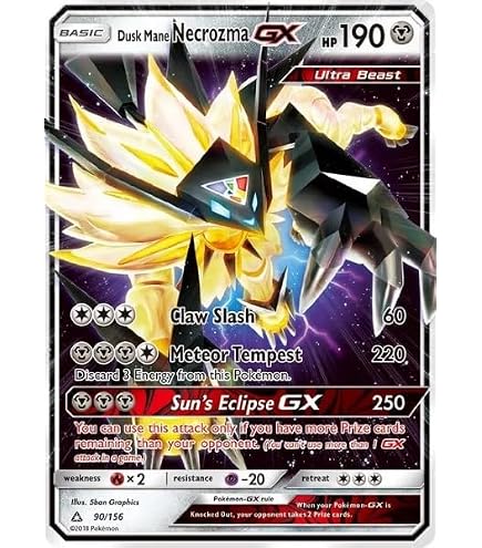 ultra necrozma gx pokemon card Trading Game Forbidden Light Hyper Rare #140 Prevent all effects of attacks 2018 Pokemon Ultra Necrozma GX