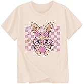 Toddler Girls Easter Shirts Cute Bunny Tshirts Happy Easter Tees Cotton Short Sleeve Tops 2-10 Years