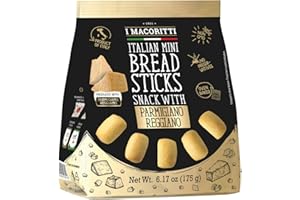 I Macoritti Special Breadsticks with Parmigiano Reggiano - Authentic Italian Snack, Zero Sugar, Oven-Baked, Non-GMO, Preserve Free, Made in Italy - 6.17 oz