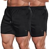 COOFANDY Men's 2 Pack Gym Workout Shorts Quick Dry Athletic Shorts 5 Inch Lightweight Sports Running Shorts with Pockets