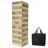 Nattork Giant Tumbling Tower (Stack from 2.16Ft to 5+ Ft), Wood Stacking Giant Blocks Game| Made from Premium Pine Wood| Idea