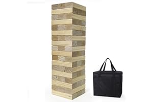 Nattork Giant Tumbling Tower (Stack from 2.16Ft to 5+ Ft), Wood Stacking Giant Blocks Game| Made from Premium Pine Wood| Idea