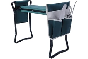 Endynino Garden Kneeler Seat Heavy Duty Gardening Bench Stool with 2 Tool Pouch Bags, Eva Soft Foam Pad for Kneeling and Seating, Lightweight Frame