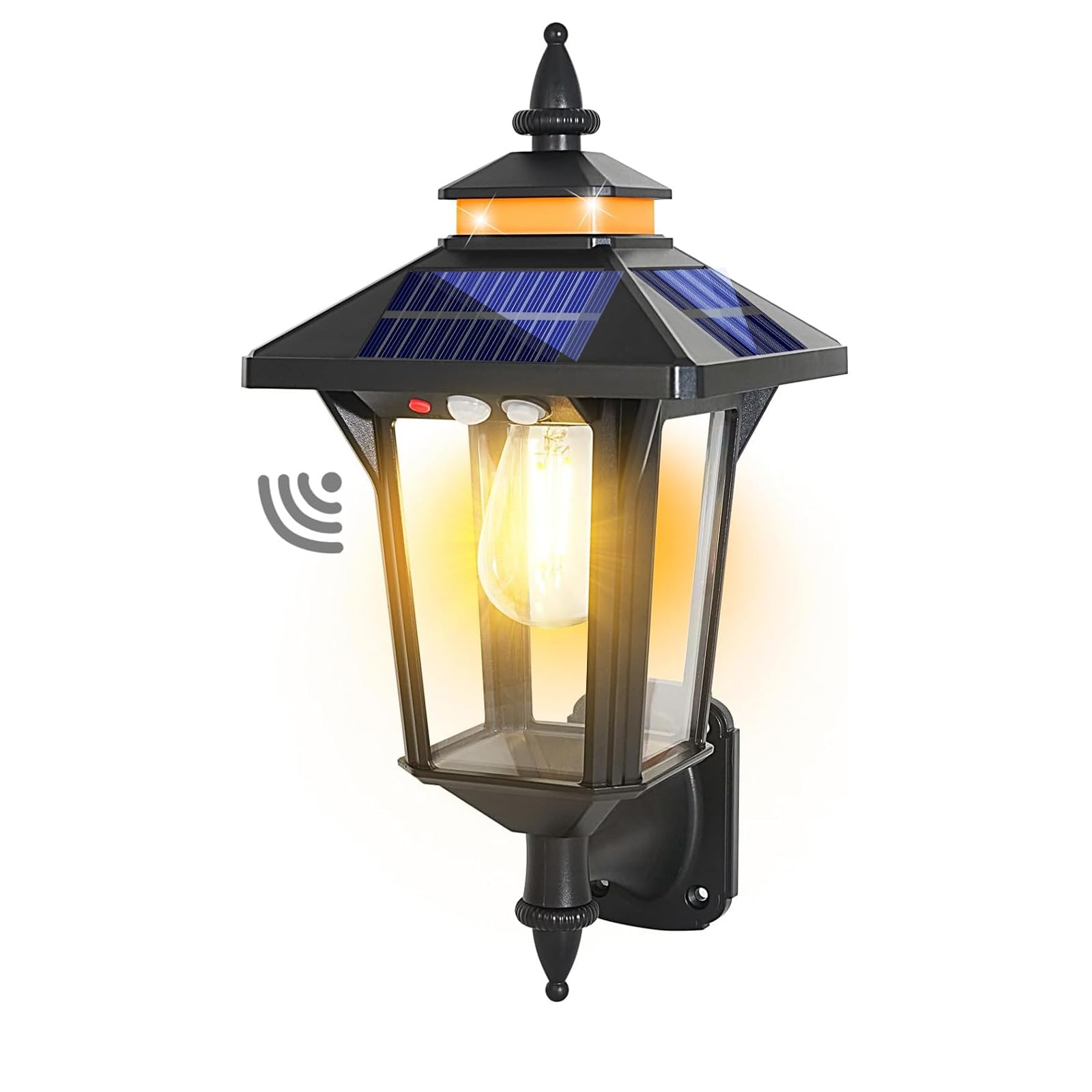 COLBOR Vintage Solar Security Light, Sensor Solar Light with 3 Lighting Modes, Outdoor Wall Lamp IP65 Waterproof for Garden Yard Fence