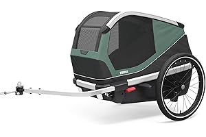 Thule Bexey pet Bike Trailer - Carrier for Small & Large Sized Dogs - Foldable Design - Easy to Connect to Bike - Padded Interior - Converts into Travel Crate - Durable Materials