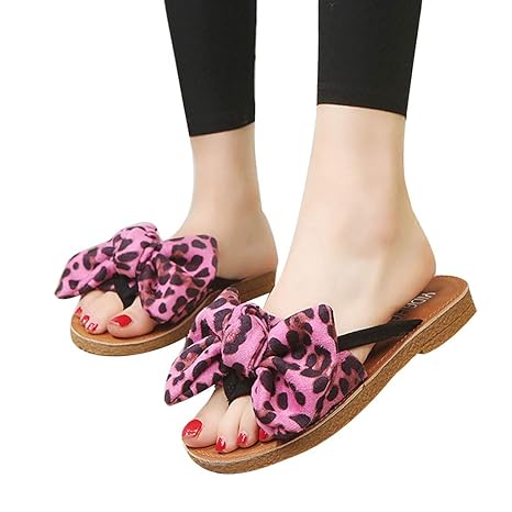Princ Leopard Print Beach Flip Flops Sandals Women Slippers Flat Sandals