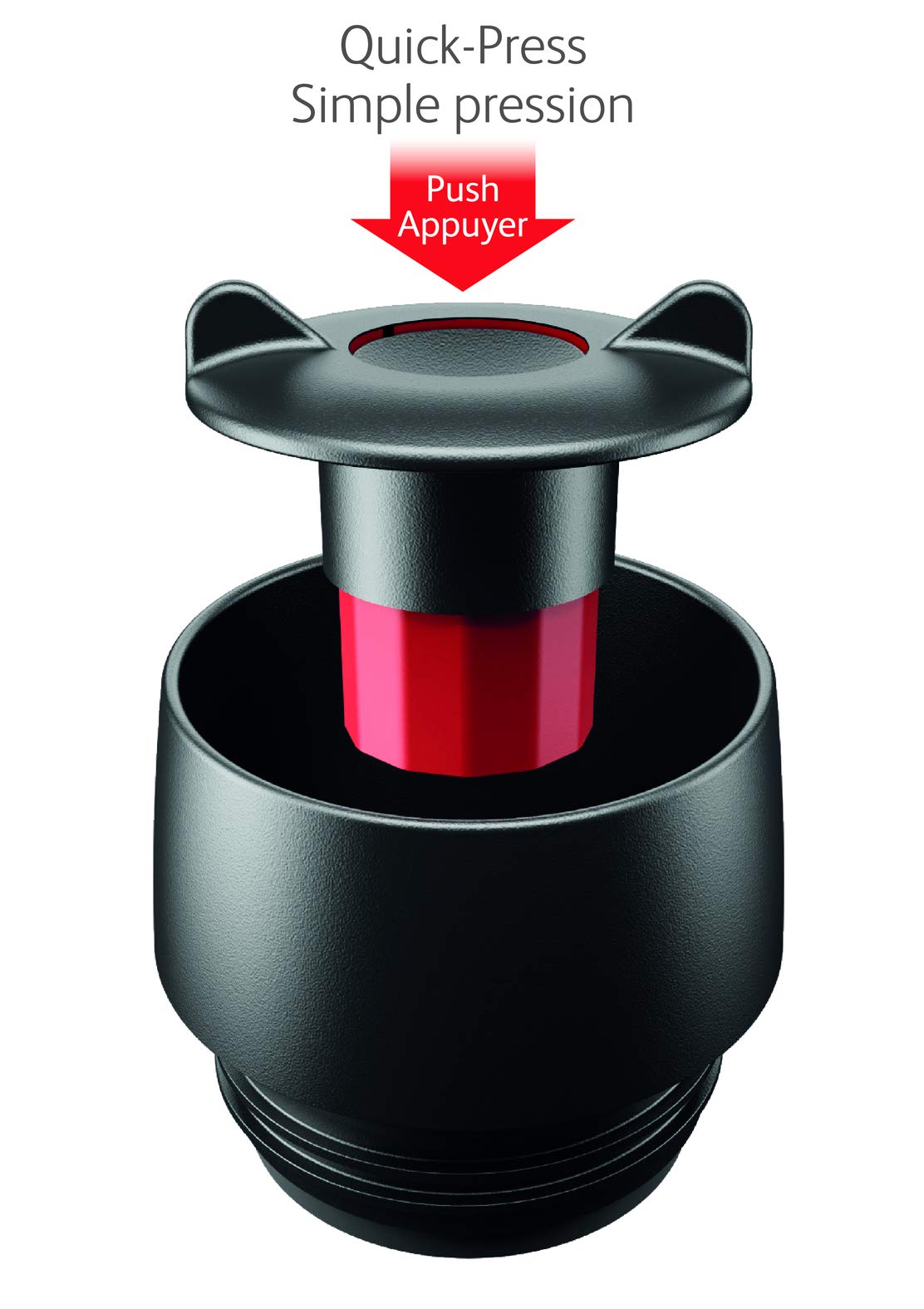 Emsa Travel Mug Classic Grande Thermobecher, 500 ml, Isolierbecher hält 6h heiß, 12h kalt, auslaufsicher, Quick-Press-Verschluss, 360 Grad-Trinköffnung, Kaffeebecher to go, Schwarz, 515615