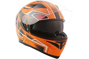 1Storm Motorcycle Street Bike Dual Visor/Sun Visor Full Face Helmet Element Silver Matt Black: HJK316