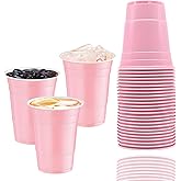 Yaure Joy 30 Pcs 16 oz Disposable Plastic Cups Bulk for Graduation Party Wedding Theme Party Birthday (Light Pink)