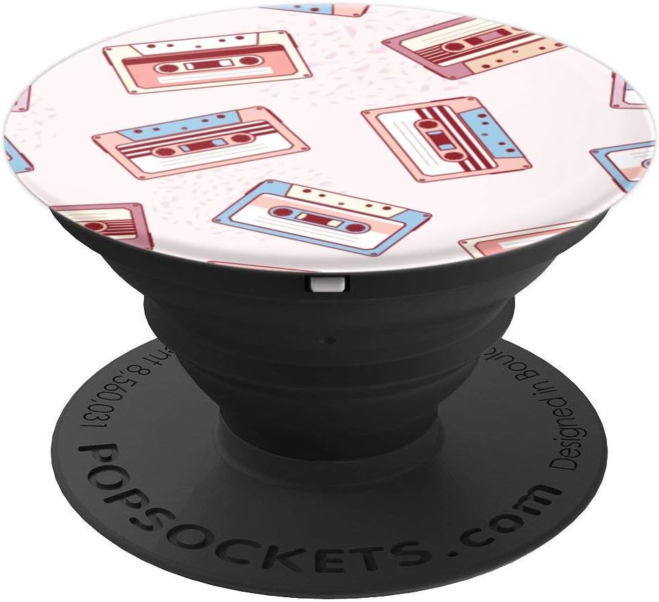 Retro 80s Music Cassette Tape Pastel Punk Inspired PopSockets PopGrip: Swappable Grip for Phones & Tablets
