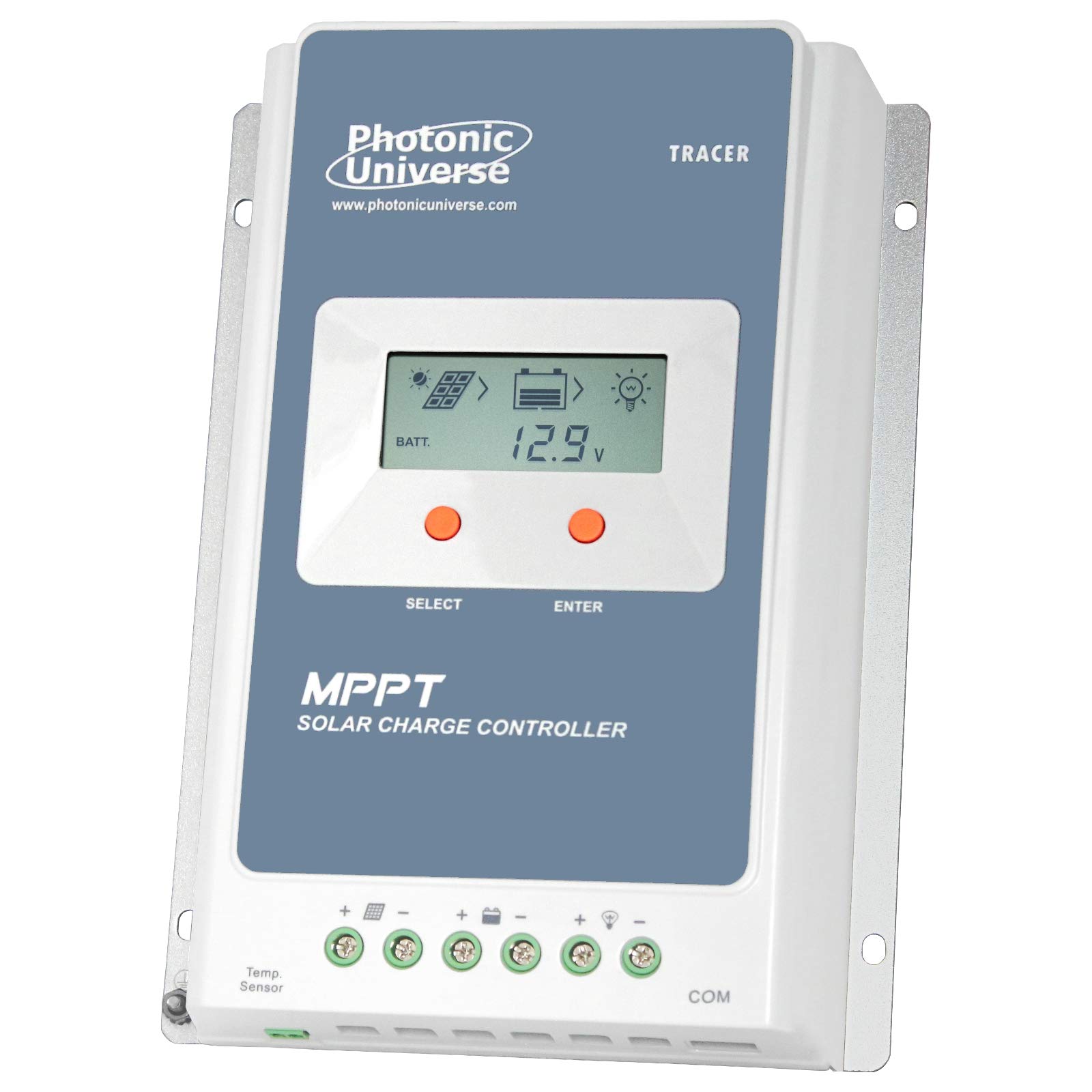 Photonic Universe 30A MPPT solar charge controller / regulator with built in LCD display for solar panels up to 390W (12V battery system) / 780W (24V battery system) up to 100V