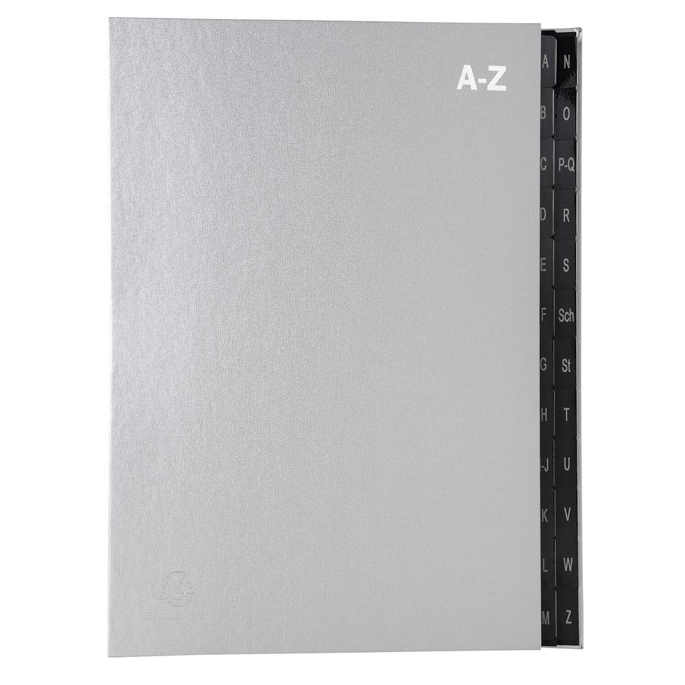 Exacompta - Ref. 57227E - 1 Ordonator economic rigid sorter 24 alphabetical compartments - 24x34cm - Silver