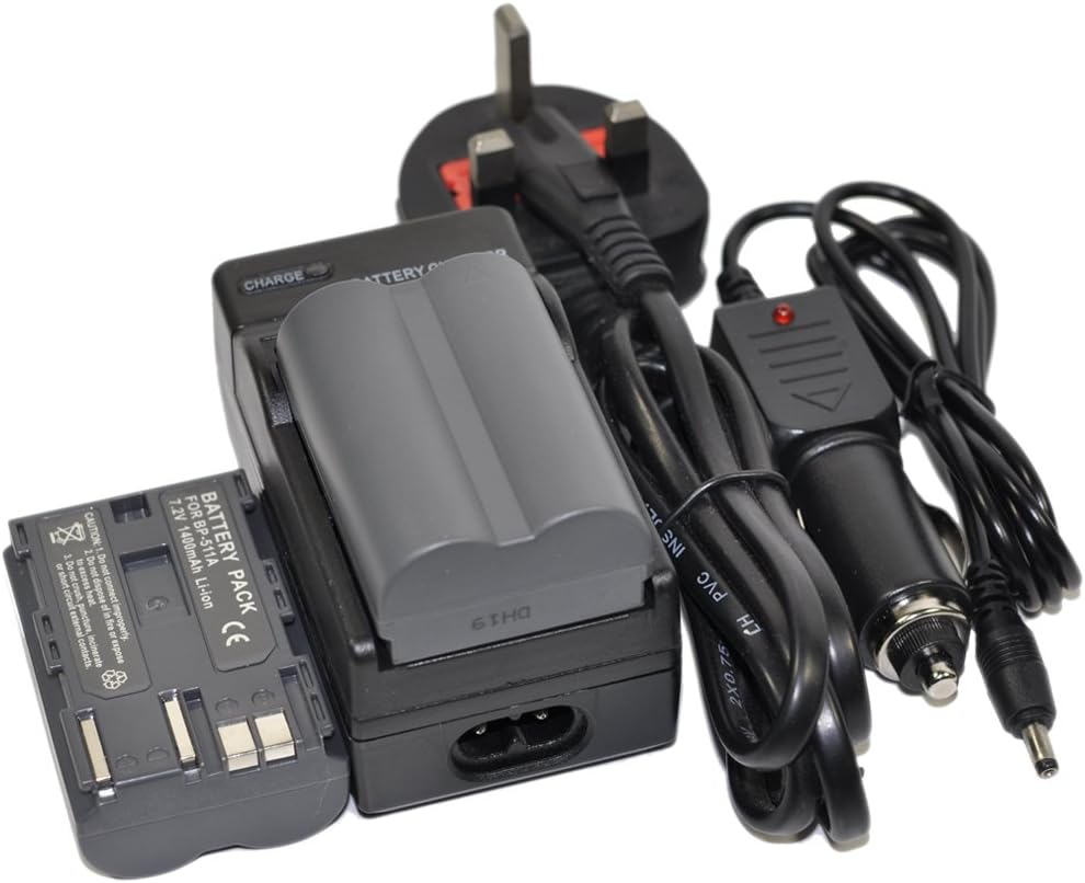 2x BP-511 Battery+Charger AC Single For BP511 BP-508 511A BP-512 BP-514 BP514 DS6041 EOS 5D 10D 20D 20Da 30D 40D 50D 300D D30 D60 Rebel G1 G2 G3 G5 G6 PowerShot Pro 1 Pro 90 IS Camera Battery k1a