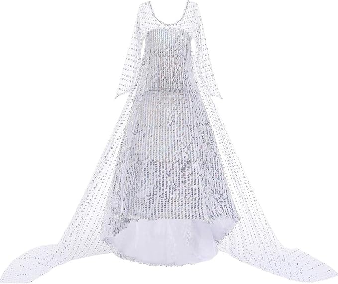 O Ambw Vestito Da Principessa Elsa Costume Regina Del Ghiaccio Delle Nevi Abito Accessori Per Compleanno Natale Carnevale Cosplay Halloween Festa Abiti Amazon It Abbigliamento