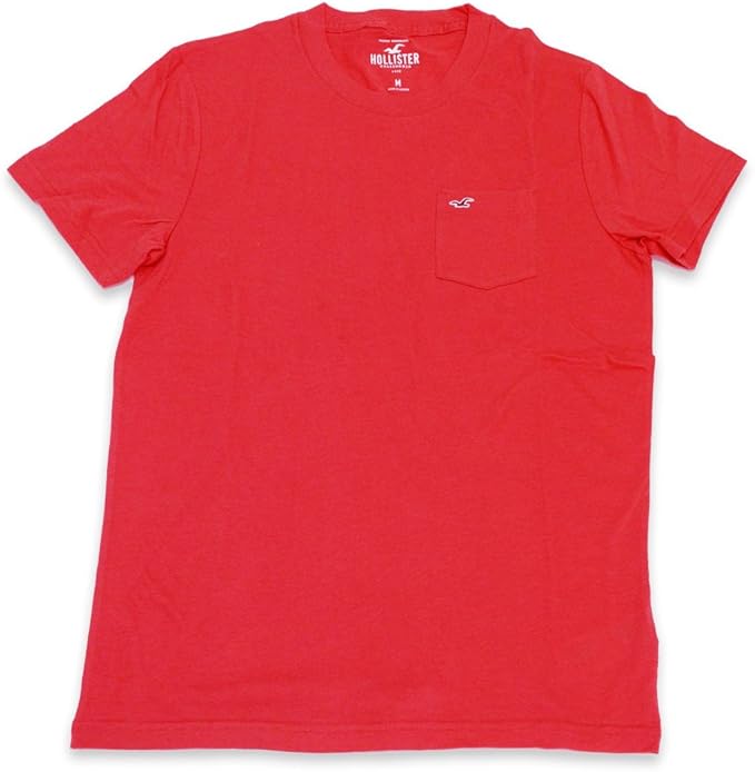 Amazon ホリスター Tシャツ メンズ 2枚セット Hollister アソート クルーネック ポケット ワンポイント S 赤 白 並行輸入品 Tシャツ カットソー 通販
