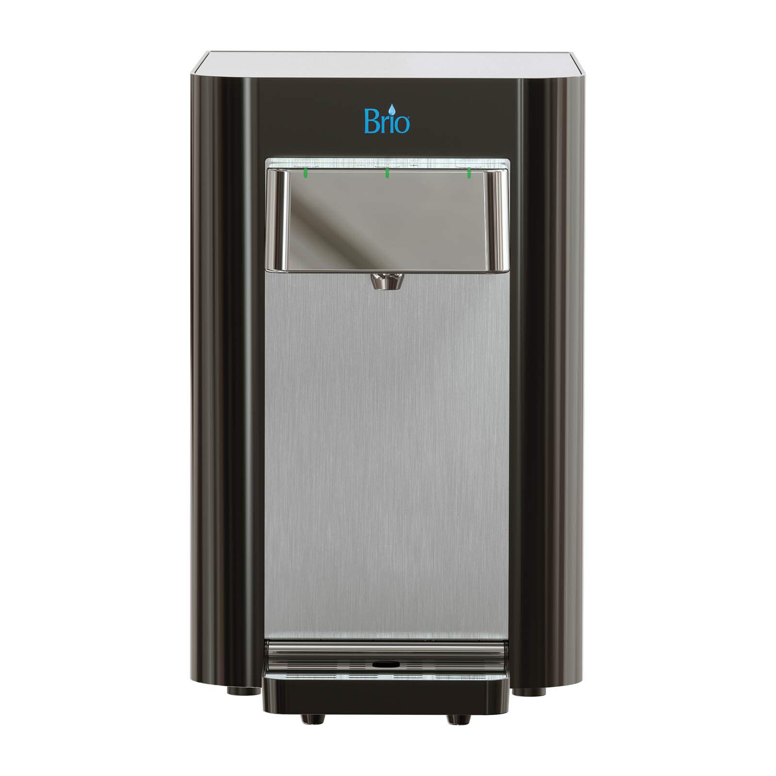 Brio Self-Cleaning Countertop Bottleless Water Cooler Dispenser - with 2-Stage Water Filter and Installation Kit, Tri Temp Dispense, UV Cleaning - Black
