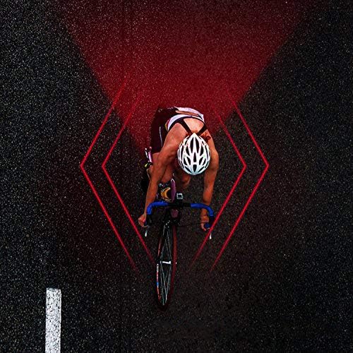 Bike Laser Taillight - USB Rechargeable Waterproof Ultra Bright LED Bicycle Rear Light 6 Different Shape Modes Cycling Safety Warning Flashlight Fits on any Road Mountain Bikes MTB, Helmets