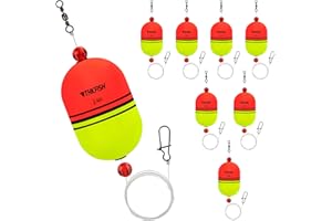 THKFISH Fishing Slip Bobbers,EVA Foam Popping Floats Weighted Bobbers,Oval Integral Fishing Float,Slip Bobbers Floats for Freshwater and Saltwater Inshore,8PCS
