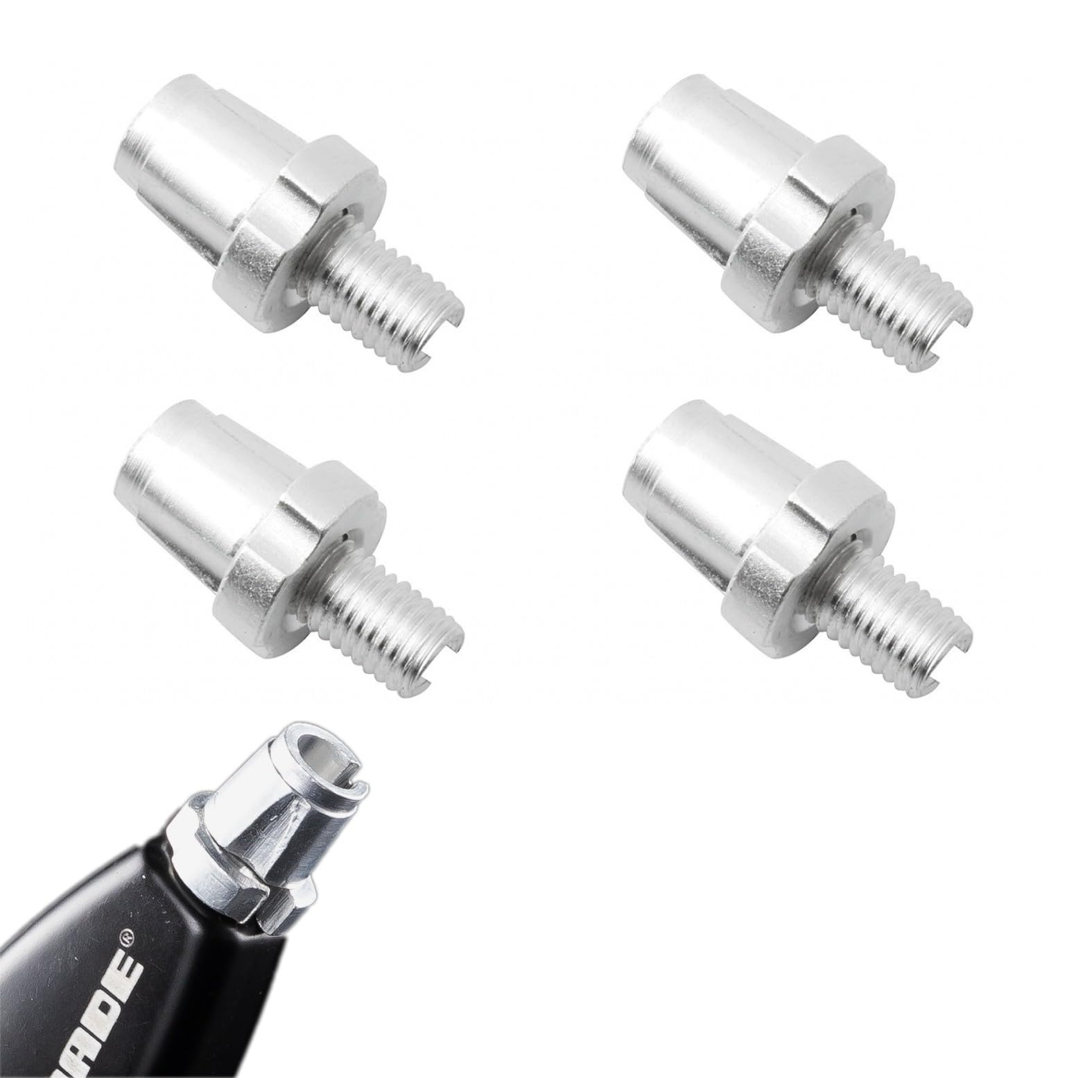 JZK 4X Silver Bike Brake Cable Adjuster nut M7, 7mm Brake Lever Adjusting Regulator Screw for Mountain Road Bike, MTB, Aluminum Alloy Bicycle Brake Handle Adjustment Screws