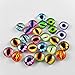 Julie Wang 10mm 100pcs Dragon Eyes Flatback Glass Cabochon Dome Cameo for Artworks Making Jewelry Craft DIY Supplies 0.39inches
