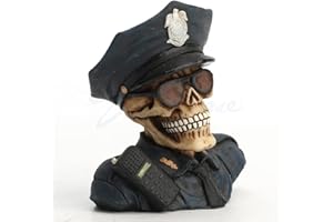 Veronese Design 2 3/8 Inch Skeleton Police Half Bust Resin Sculpture