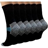 Copper Compression Socks Women and Men 6 Pairs - Circulation Arch Support Plantar Fasciitis Running Ankle Socks