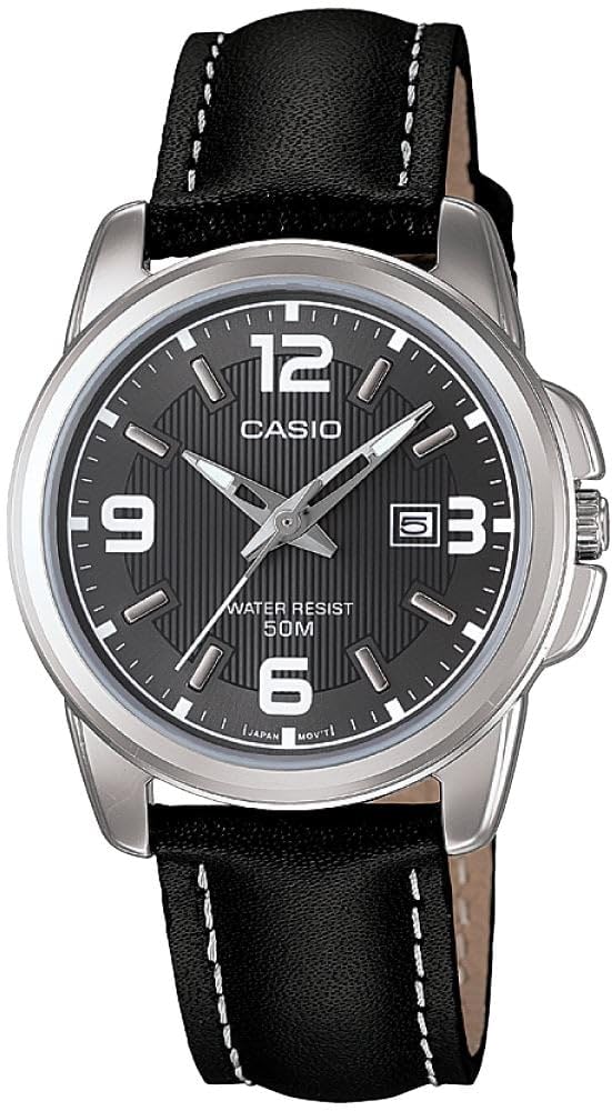Casio - LTP-1314L-8A - Women's Watch - Analogue Quartz - Black Leather Strap