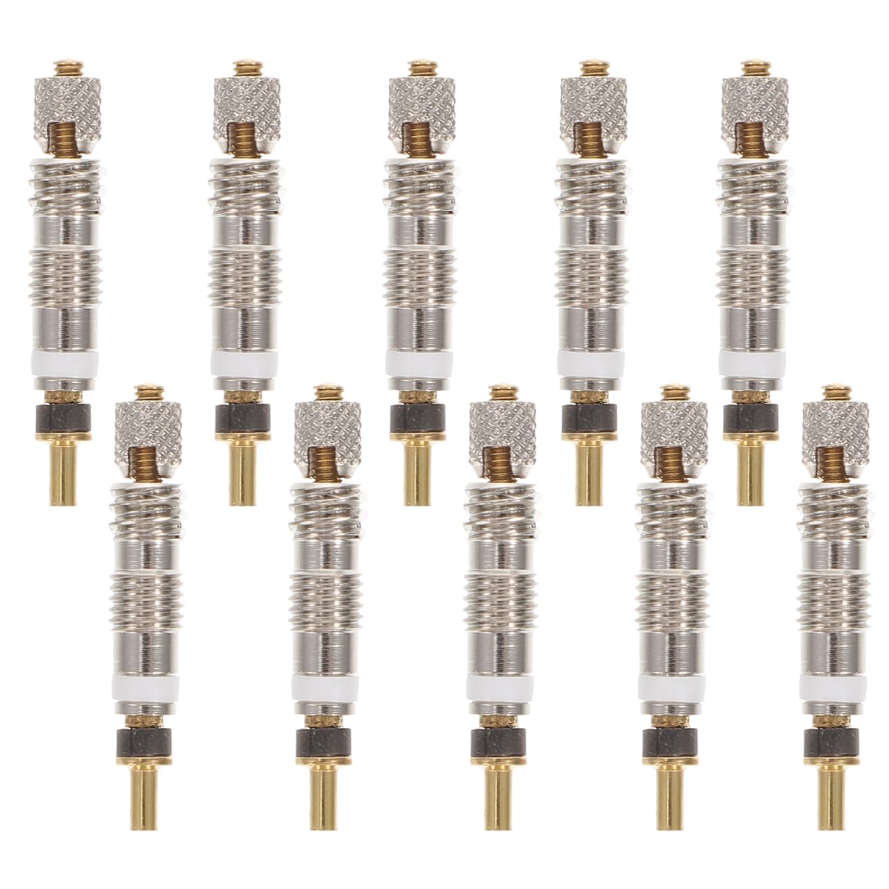 BESPORTBLE 10Pcs Silver Presta Valve Cores for Tubeless Road Bike - Durable Copper Construction, Easy to Install, Prevents Leaks