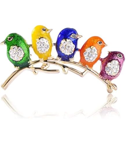 3Pcs Hummingbird Brooches - Colorful Enamel Alloy Bird Brooch Set For Women