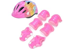 Childrens Protective Gear, 7-Piece Childrens Skating Bike Protective Gear Set, Safety Helmet, Knee, Elbow and Wrist Pads