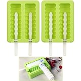 OUNONA Silicone Popsicle Molds Popsicle Maker Ice Pop Molds BPA Free with Lid Set of 2