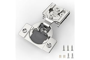 Furniware 50 Pieces 1/2 inch Overlay Soft Close Cabinet Hinges for Face Frame Cabinet, Stainless Steel, 105° Opening Angle, Concealed Self Closing Door Hinges- 3 Way Adjustment