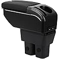 ZENVI Armrest Compatible with Suzuki Jimny JB64W JB74W 2018-2024 Center Console Organizer Box Double Door Style Usable for Elbow Support （Black Style）