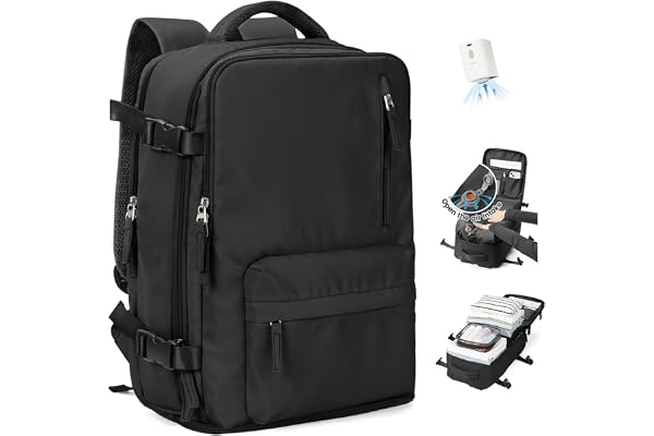 SZLX Vacuum Backpack Travel with Pump Cabin Bags Travel Backpack Women Men Flight Approved Carry on Luggage with Shoe Pouch