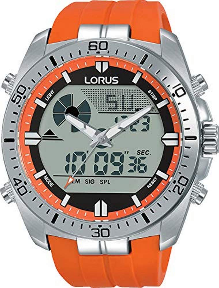 Lorus Sport Men's Watch Chronograph Stainless Steel with Silicone Strap R2B11AX9