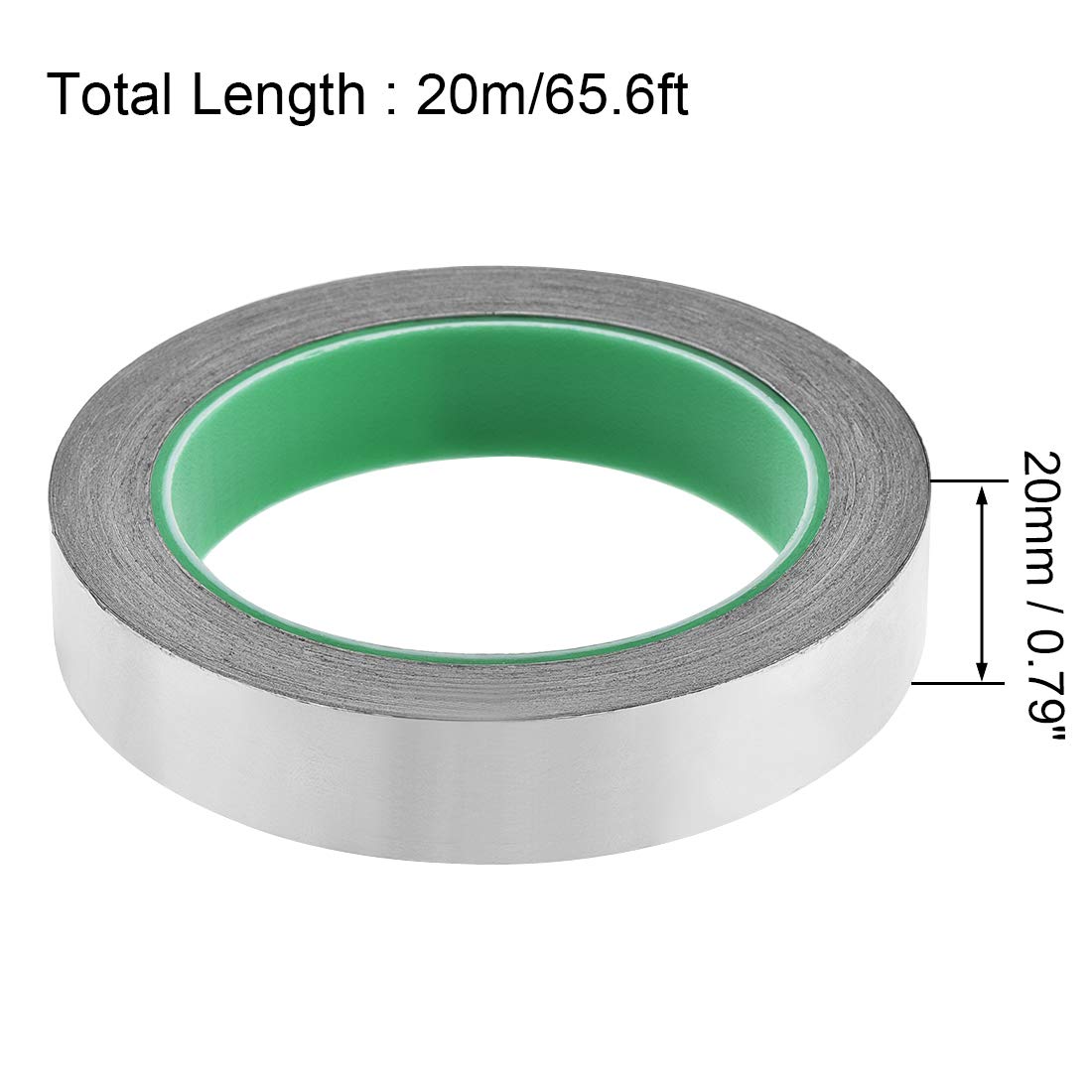 uxcell 18mm Aluminum Foil Tape High Temperature Tape for HVAC,Sealing,Patching Hot and Cold Air Ducts Adhesive Tape 20m/65ft - Image 3