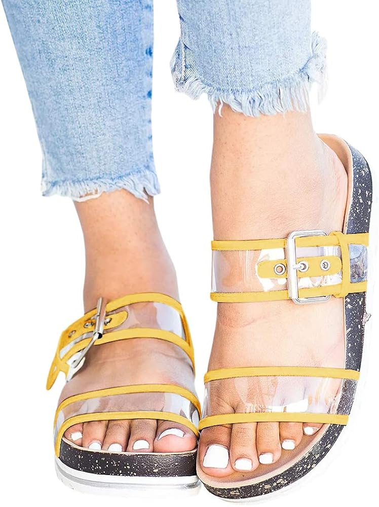 clear buckle sandals