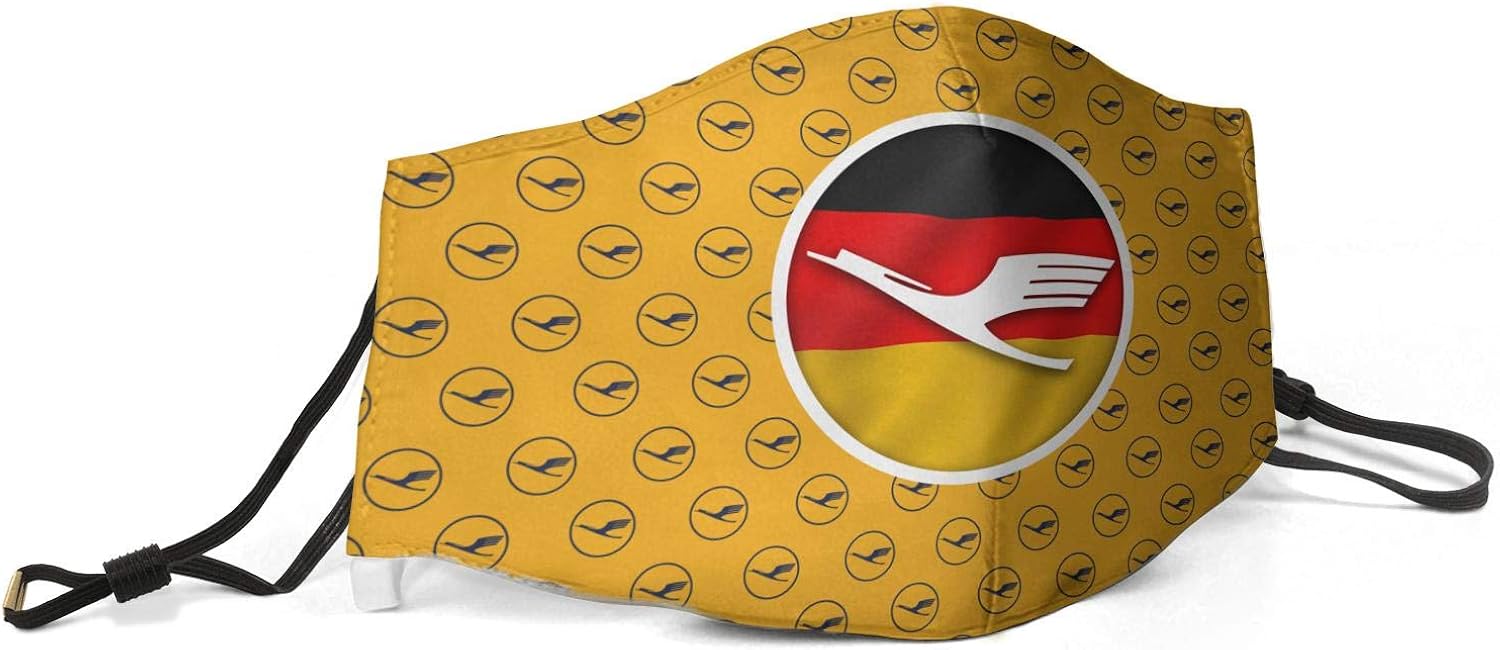 VXCVF Face Mask LufthansaAirlineGermanFlagLogo Mouth Covers Workout Reusable Dustproof