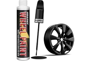 SMAPHY Matte Black Rim Touch Up Paint, Car Wheel Scratch Repair, Flat Black Paint for Metal, Enamel, Universal Satin Matte Black for rims, Black Car Rim paint for Wheel Curb Rash, Scratches