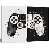 Framed Gaming Room Decor Video Game Themed Wall Art Canvas Framed Black and White Posters Prints Paintings Pictures for Kids Teen Art Gamer Print Poster Boys Decoration Playroom Boy Bedroom Home