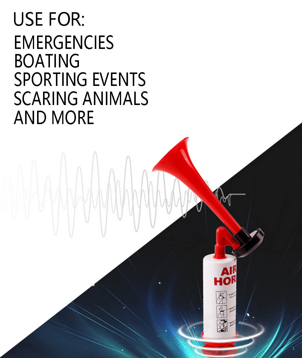 Handheld Pump Air Horn, Banhao Warning Cheering Horns Sports Events Loud Noise Maker Safety for Boats Cars Party Graduation Aggressive Animals