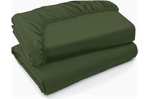 Premium Microfiber Fitted Bed Sheet, Soft Wrinkle Resistant Queen Bed Sheets, Breathable, Secure Elastic Fit, Easy Care (Fore