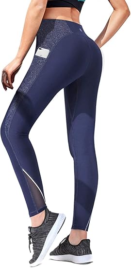 Women's High Waist Back Ruched Butt Lifting Leggings Yoga Pants with Pockets Push up Workout 
