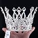 FUMUD Imperial Medieval 3.9inch Crowns Full Rould Gold/Silver Tiaras For Women Clear Crystal Pageant Party Costumes Diadem Hair Jewelry (Silver ) by FUMUD Jewelry