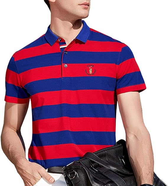 Amazon ポロシャツ メンズ 半袖 ボーダー スポーツウェア カジュアル ゴルフウェア メンズ ビジネス ポロ 男性 多色 夏 通気性 吸汗速乾 ポロシャツ 通販
